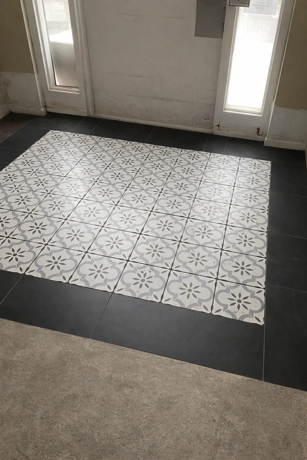 Patterned Tile Floor Installation